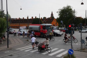Bicycle traffic in Copenhagen.