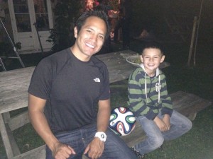 Javier, Alex, and the Jubulani. 