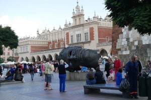 Krakow. Igor Mitoraj sculpture in Rynek Glowny