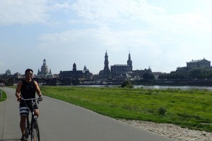 Biking in Dresden.