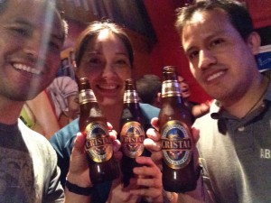 Toulouse con el Chela. Peruvian beer. 