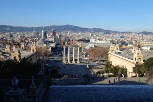 View from The Museu Nacional d'Art de Catalunya: Plaça d'Espanya.