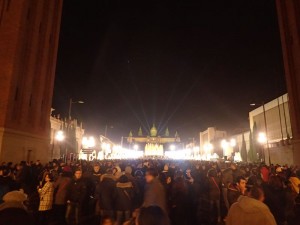 Magic fountain of Montjuic.  New years 2015.