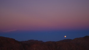 The moon, Mount Sinai Sunrise.