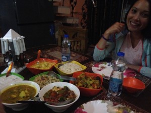 Home-made dinner. 
