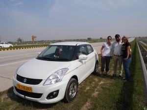 Gurdeep showing us the highway.