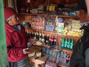 Buying cheese. 