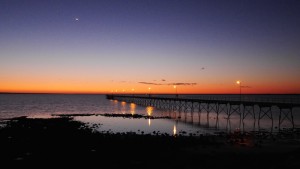 Sea front sunset