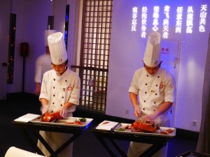 Preparing our Peking Duck