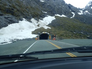 creepy tunnel before Milford sound