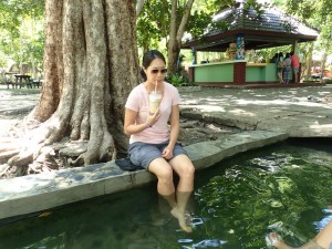 Hot spring and an iced latte.