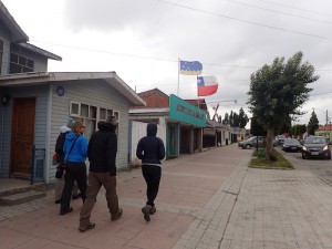 We met in Puerto Natales. The Patagonian flag. 