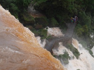 walkways near the falls. Iguazu Falls. Argentina side.
