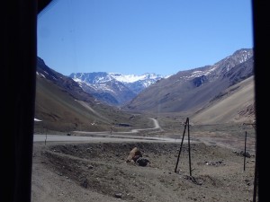 Bus to Mendoza. After crossing the Chilean border. 